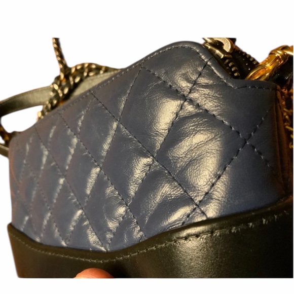 Chanel Quilted Gabrielle Clutch with Chain, Navy/Black - Picture 5 of 9